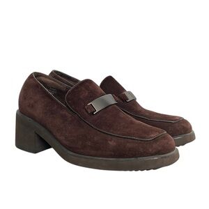 Hush Puppies Mary Jane Brown Suede Loafers size 6